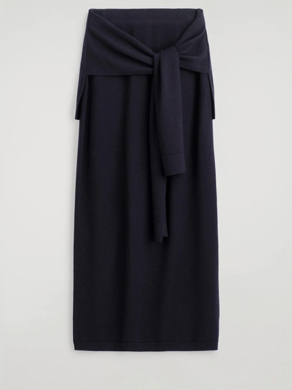 NWT COS Merino Wool Tie-Waist Skirt - Navy